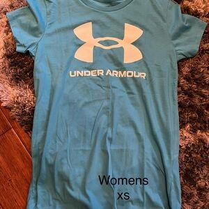 Under Armour Aqua Tee with White Logo